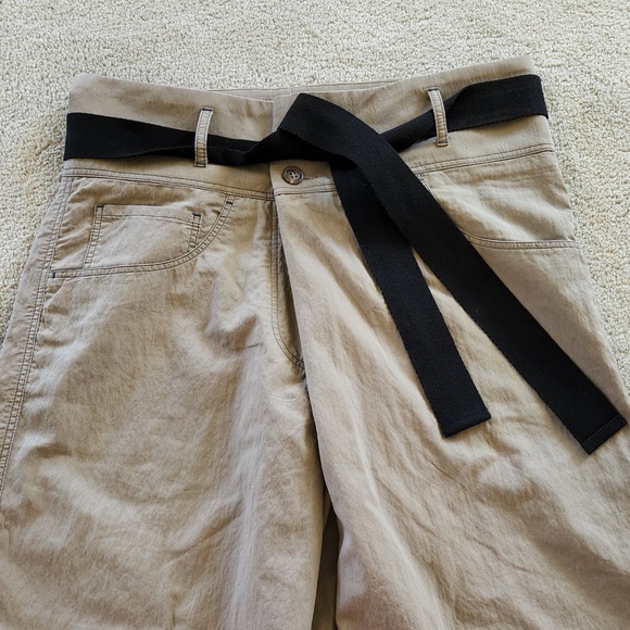 Brunello Cuccinelli wide leg beige high waist criss cross waist pants Sz 6 - Picture 8 of 11